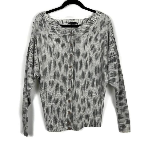 Armani Exchange Men’s Gray Patterned Cardigan | Lightweight Button-Up | Size S - Picture 2 of 8